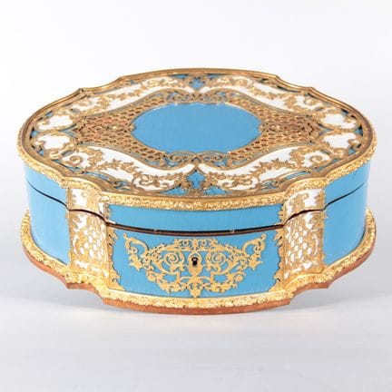 Grand coffret à bijoux d'époque Napoléon III en bo