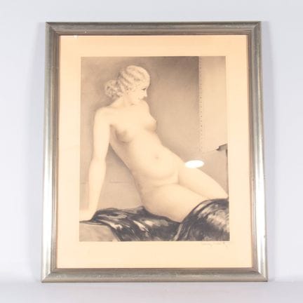 Louis ICART (1888–1950) – Nu féminin assis – Époqu