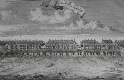 John Stow - Il London Bridge nel 1754, opera di Jo