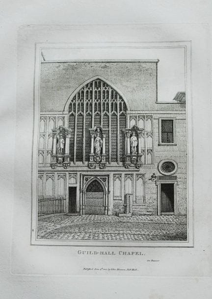 John Thomas Smith - Incisione della Guildhall Chap