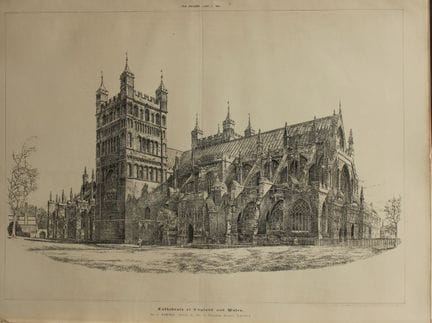 A Needham Wilson - Cattedrale di Exeter, 1892.

Qu