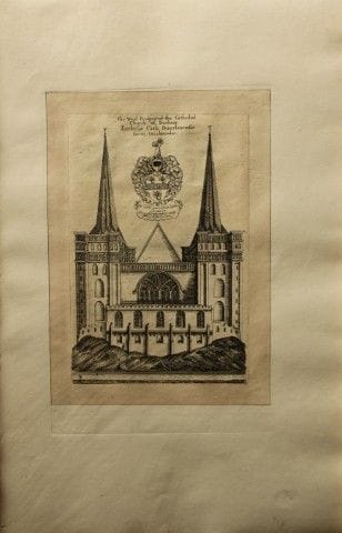 Cattedrale di Durham, incisione di Wenceslaus Holl