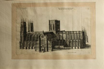 La Cattedrale di York, incisa da Daniel King nel 1