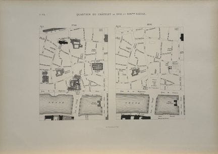 Fedor Hoffbauer - Mappa del quartiere di Châtelet,
