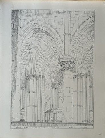 Disegno architettonico - Navata della chiesa di Sa