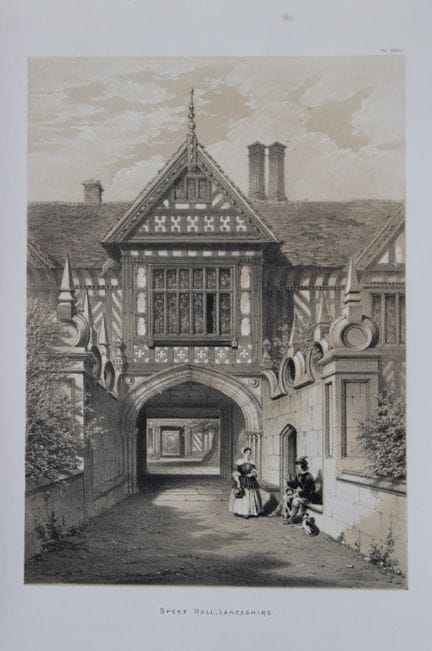 Nash J - Litografia di Speke Hall, Lancashire, 186