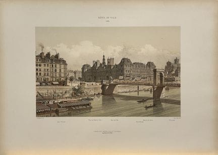 Fedor Hoffbauer - Hotel de Ville, Parigi nel 1842.
