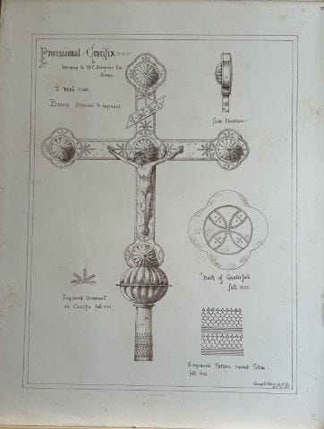 Disegno architettonico - Crocifisso processionale,