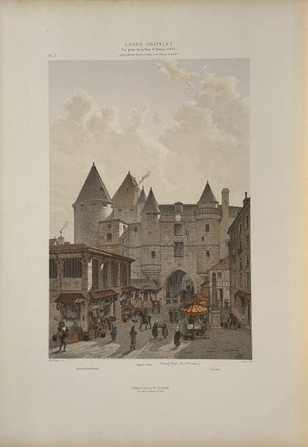 Fedor Hoffbauer - Grand Châtelet, Parigi nel 1800.