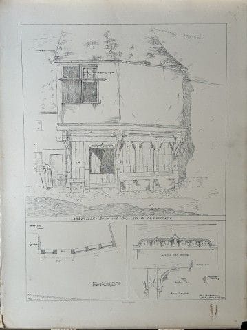 Disegno architettonico - Abbeville, Francia, 1870.