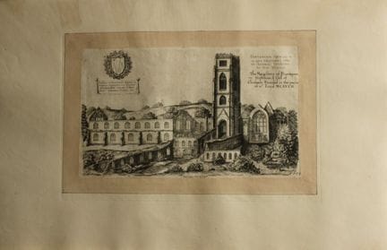 Abbazia di Fountains, Yorkshire, incisione di Dani