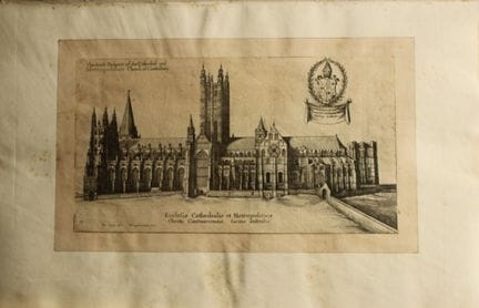Cattedrale di Canterbury, incisione di Wenceslaus 