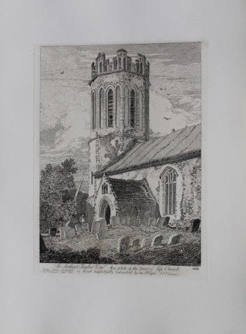 John Sell Cotman - Torre della chiesa di Buckingha