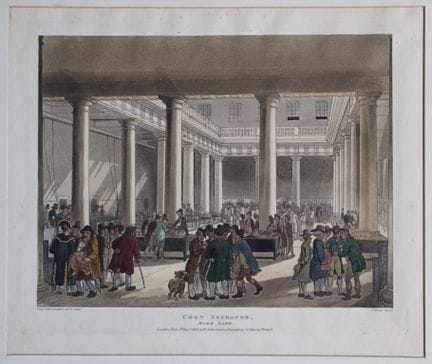 Rowlandson e Pugin - Acquatinta della Borsa del Gr