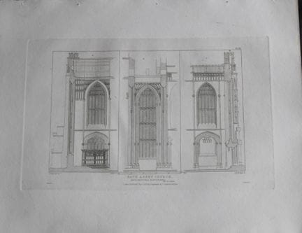 LA Rolph - Abbazia di Bath, incisione di S. Rayner