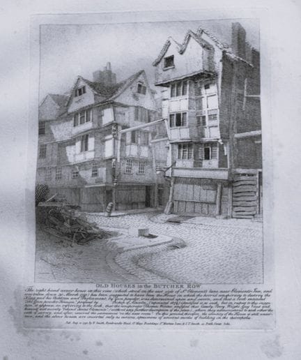John Thomas Smith - Incisione di Butcher Row, Lond