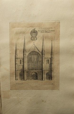 Cattedrale di Norwich, incisione di Daniel King, 1
