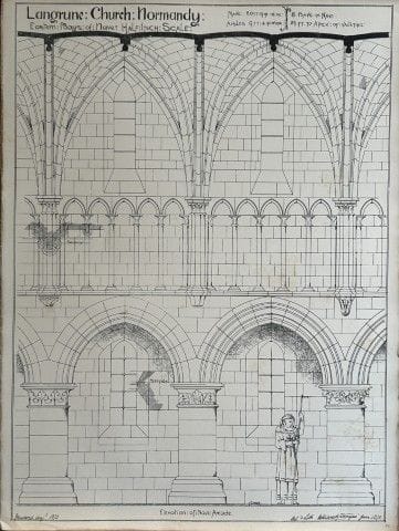 Disegno architettonico - Chiesa di Longrune, Norma