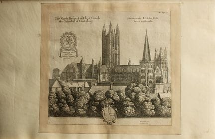 Cattedrale di Canterbury, incisione di Daniel King