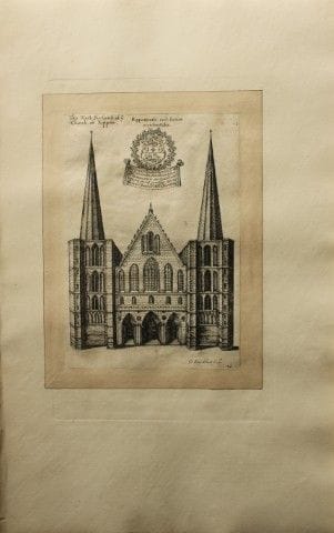 Cattedrale di Ripon, incisione di Daniel King, 165