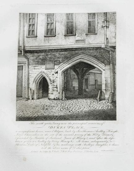 John Thomas Smith - Incisione di Dukes Place, Lond