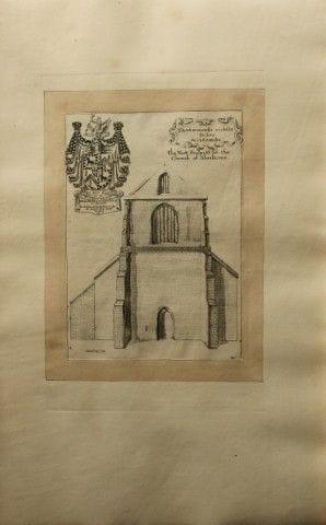 Chiesa di Sherburne, incisione di Daniel King, 165