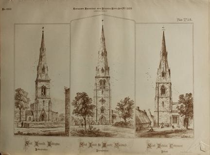 Charles Wickes - Tre chiese inglesi, 1888.

Questa