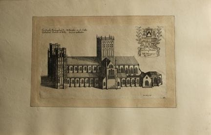 Cattedrale di Exeter, incisione di Daniel King, 16