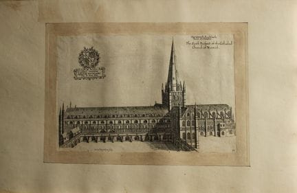 Cattedrale di Norwich, incisione di Daniel King, 1