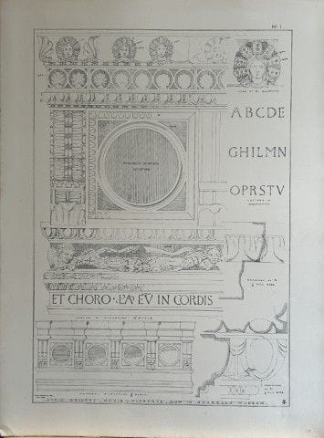Disegno architettonico - Galleria del coro, Badia,