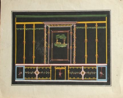 Parete affrescata in Stile IV della Casa dei Bronz