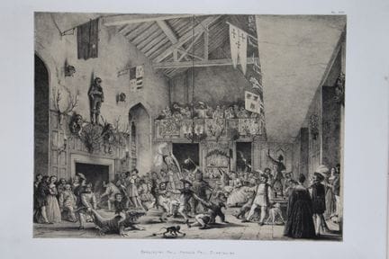 Nash J - Litografia di Haddon Hall, Derbyshire, 18