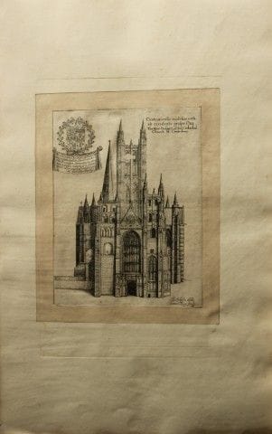 Cattedrale di Canterbury, incisione di Daniel King