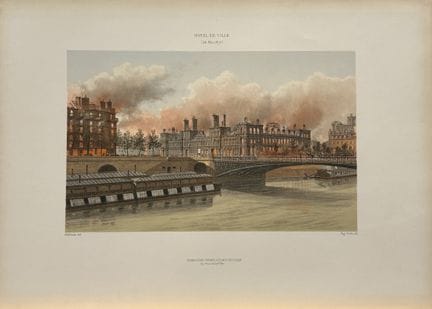 Fedor Hoffbauer - Hôtel de Ville, Parigi nel 1871.