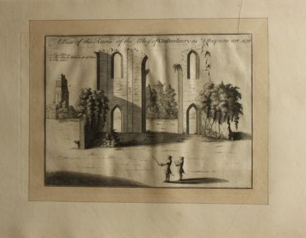 Abbazia di Glastonbury, incisione di Wenceslaus Ho