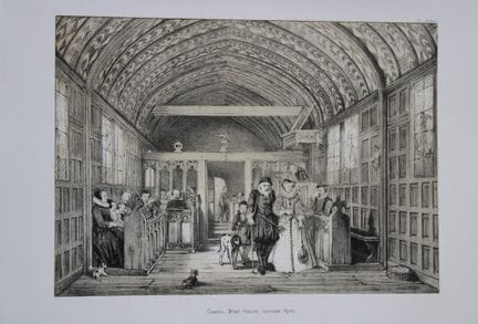 Nash J - Litografia della Moat House, Ightham, Ken
