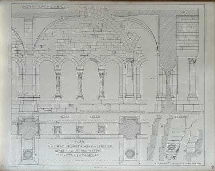 Disegno architettonico - Cattedrale di Bonn, 1870.
