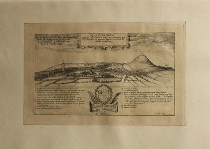 Città di Glastonbury, incisa da Wenceslaus Hollar 