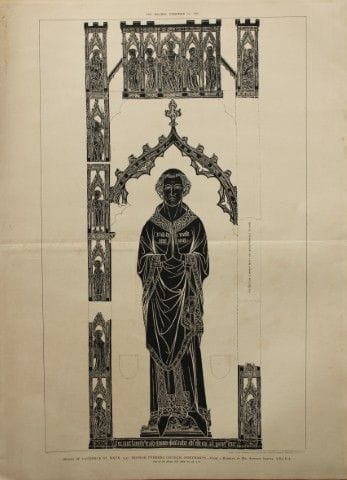 Calco su rame della chiesa di Higham Ferrers, 1892