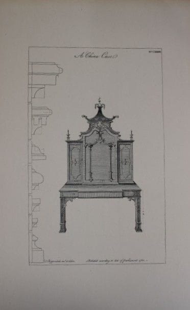 Thomas Chippendale – Originalstich eines Porzellan
