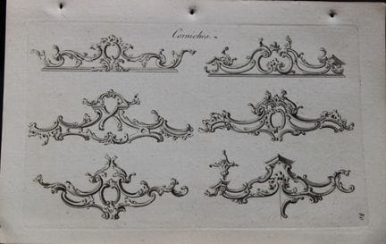 软垫工协会——檐口装饰 1765年。

这幅珍贵的铜版画出自《雅致家居家具：符合当下审美，并增补数件