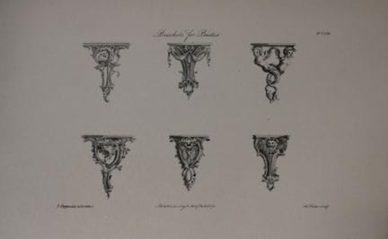 Thomas Chippendale – Originalstich von „Brackets f