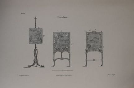 Thomas Chippendale – Originalstich von Kaminschirm