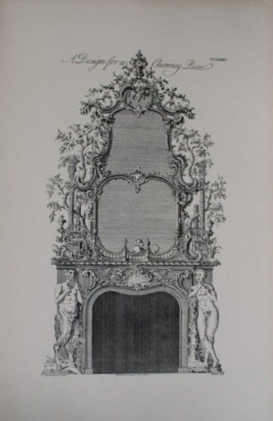 Thomas Chippendale – Originalstich von Kaminumrand