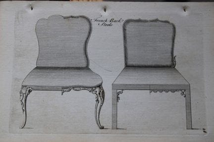 曼沃林——1765年法国靠背凳铜版画。

这幅珍贵的铜版画出自《雅致家居家具：符合当下审美，并增补数