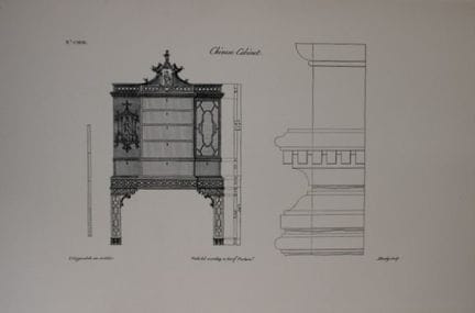 Thomas Chippendale – Originalstich eines chinesisc