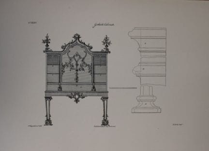 Thomas Chippendale – Originalstich eines gotischen