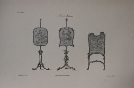 Thomas Chippendale – Originalstich von Kaminschirm