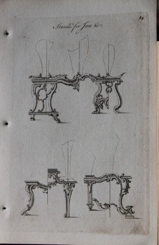 Society of Upholsterers - Stands for Jars 1765.

T