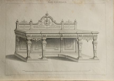 P Thomson - Slab Sideboard engraved by JH Le Keux 